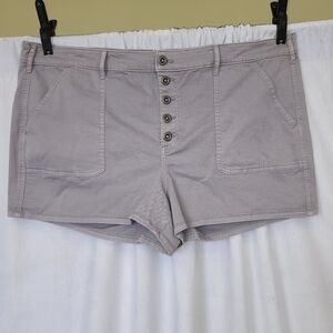 Gray BUTTONFLY TWILL MILITARY SHORT